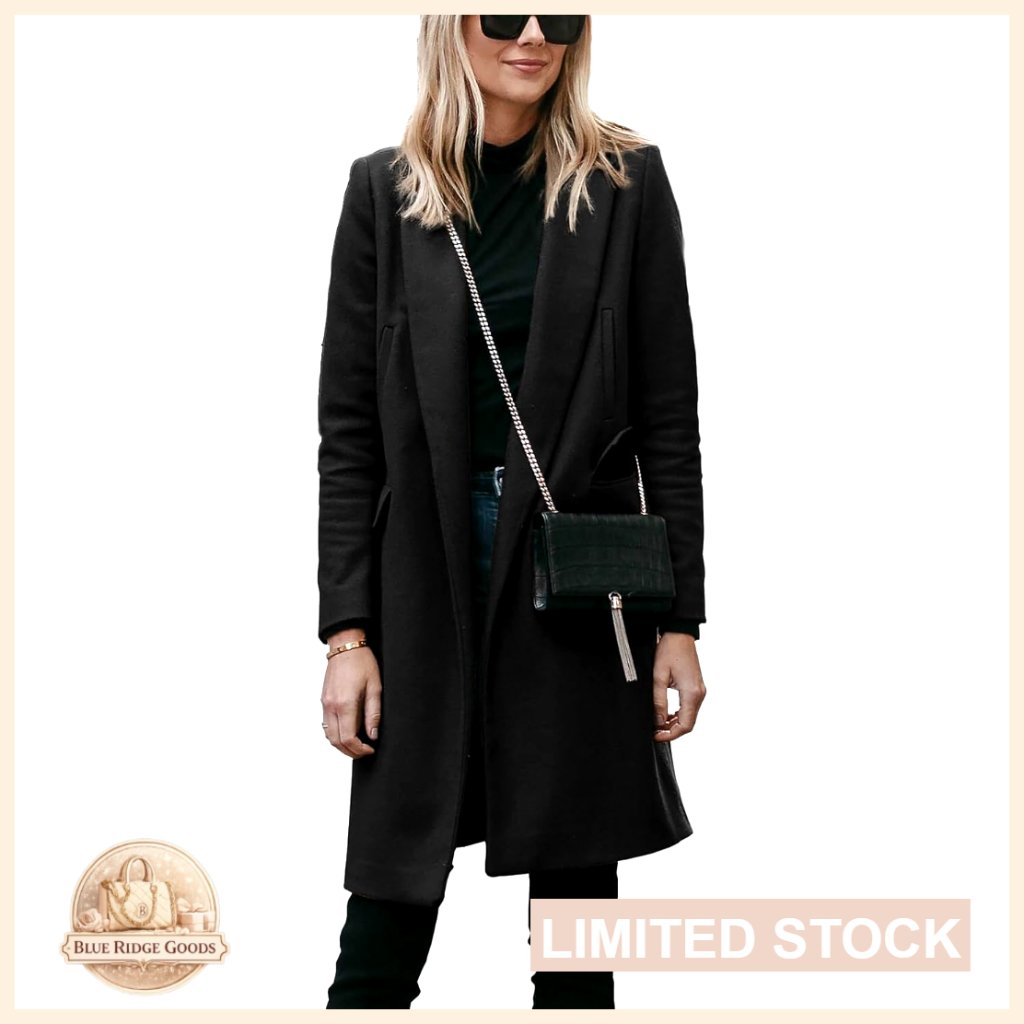 Classic Trench Coat Wool Blend Peacoat Dressy Blazer Jacket Fall Winter
